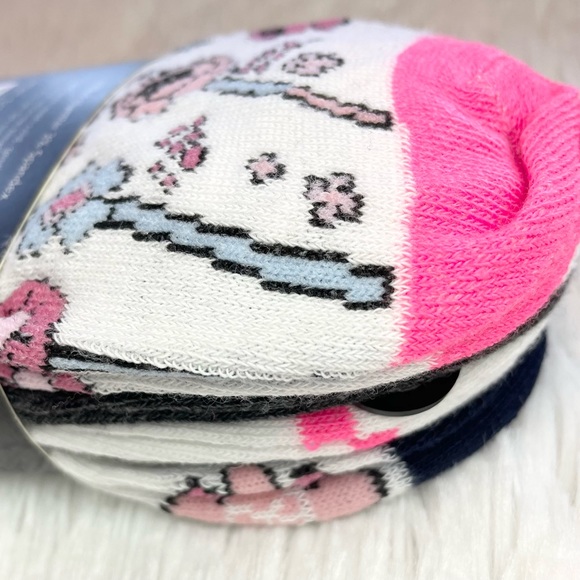 Accessories - colorful 6 pairs socks pink navy flowers